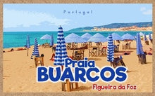 Load image into Gallery viewer, In the XVIIth century, Buarcos coast was constantly being attacked by pirates so its people built long fortifications along the beach which still stand to this day. Buarcos is one of the beaches of Figueira da Foz, an hour's drive from Coimbra. It is a traditional fishing hamlet which has grown into a famous beach resort, and still has many of its local inhabitants working in the fishing industry.